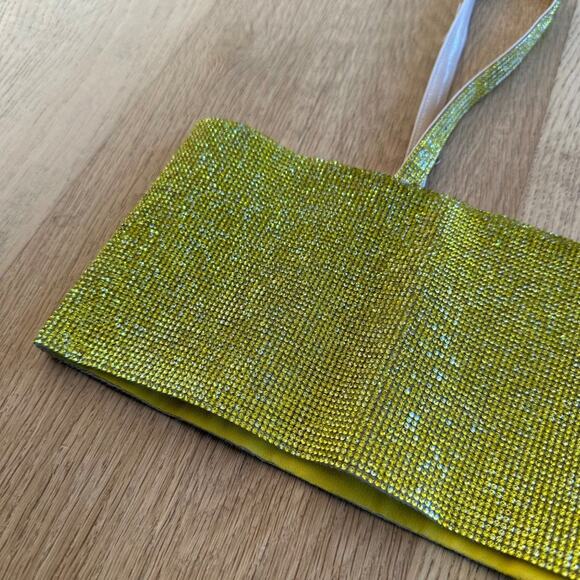 Nué Women's Yellow Crystal Embellished Charlotte Cropped Top - Picture 2 of 7